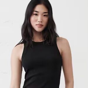 Banana Republic Ribbed Racer Tank Tops -2 Black